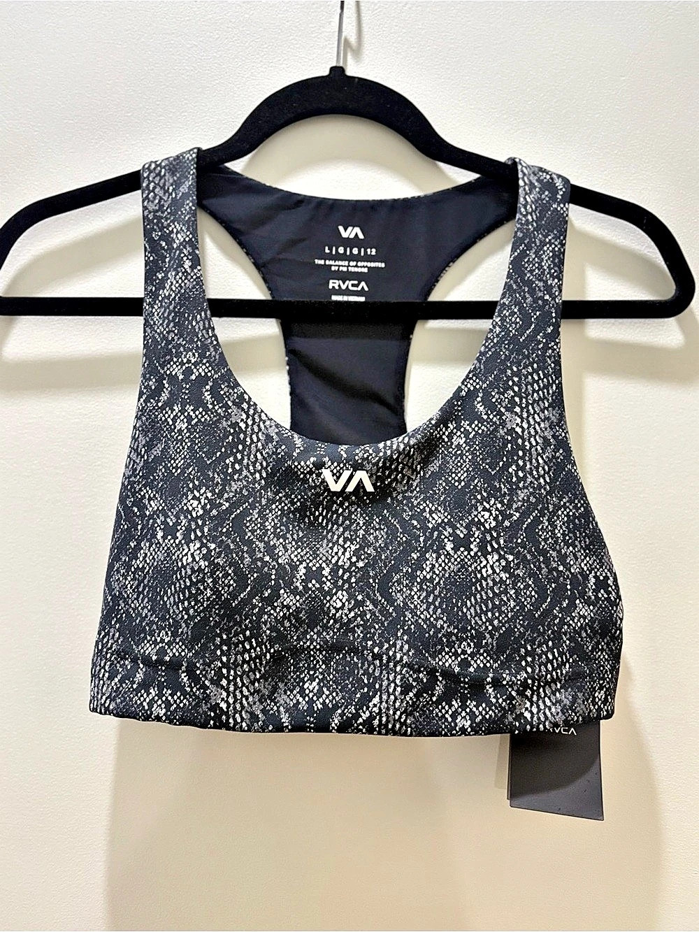 RVCA Sport Line Black/White Snake Print NWT